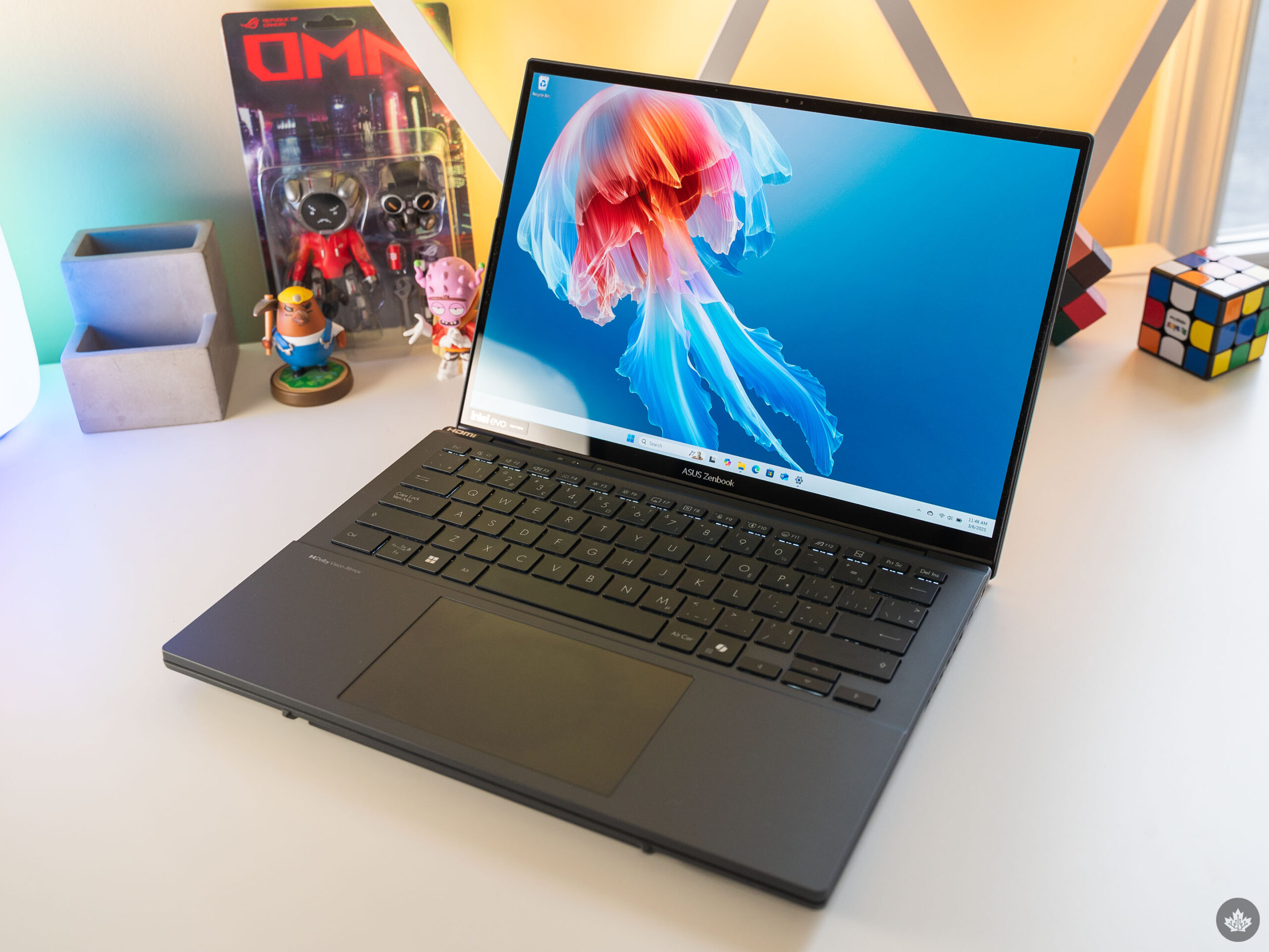 Asus Zenbook Duo in laptop mode.